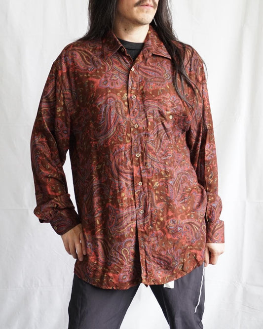 Vintage 80s shirt men size L paisley