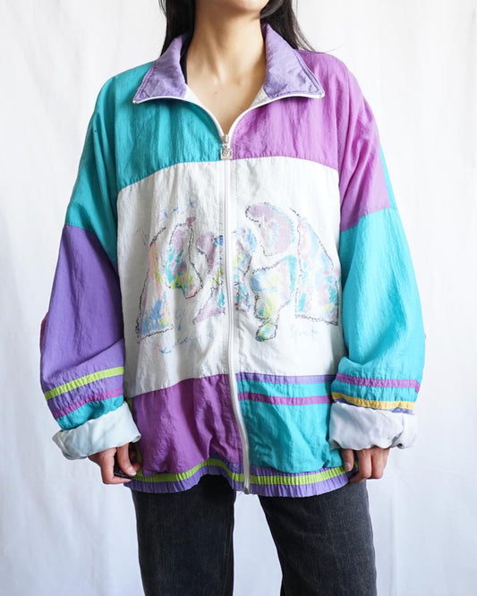 Vintage 80s Sport Jacket Size XL colorful