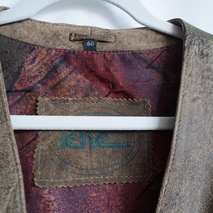 Vintage Leather Vest men Size M Austrian embroidery