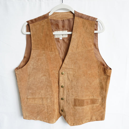 Vintage 70s suede Vest men Size M