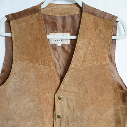 Vintage 70s suede Vest men Size M