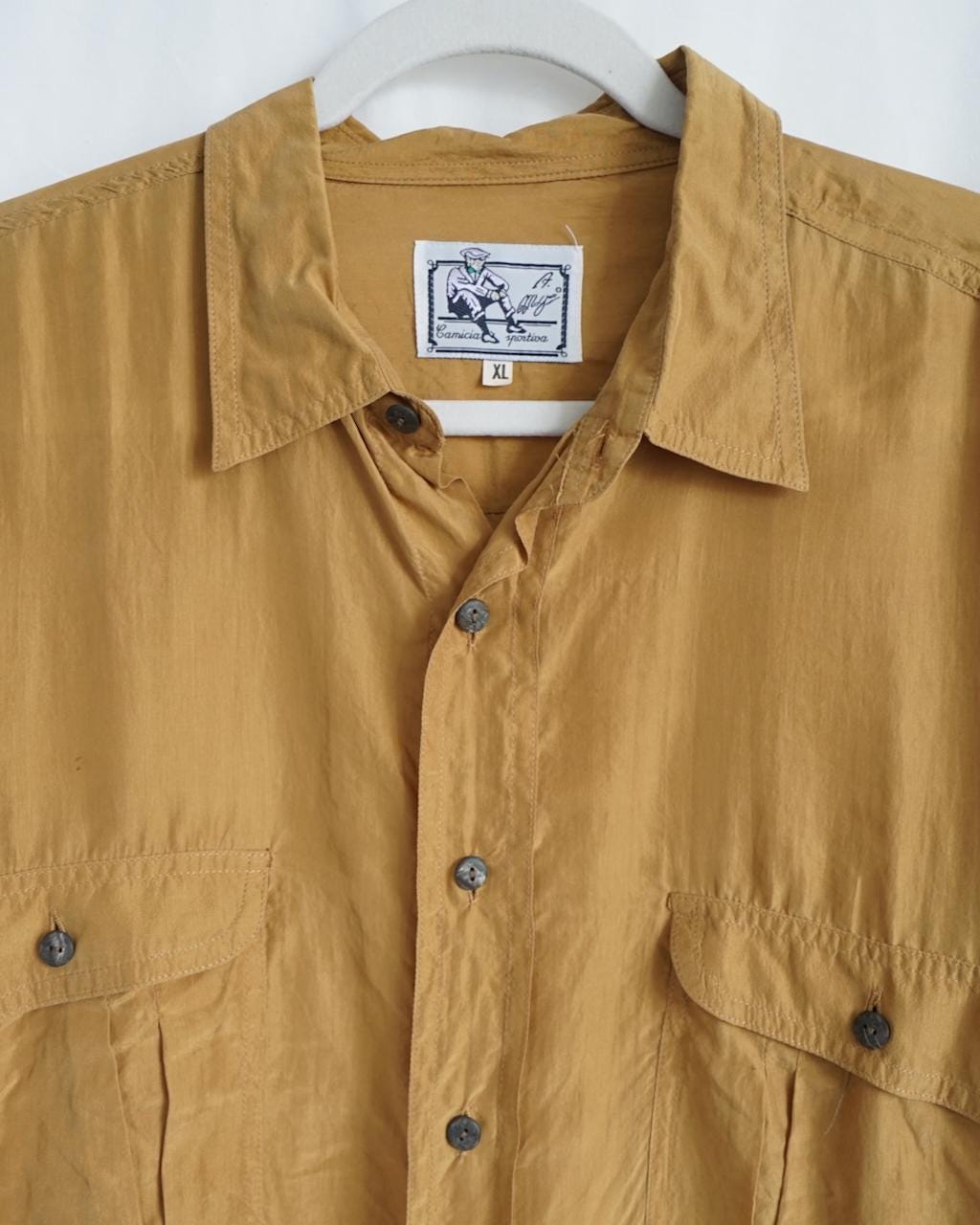 Vintage 80s silk shirt size XL
