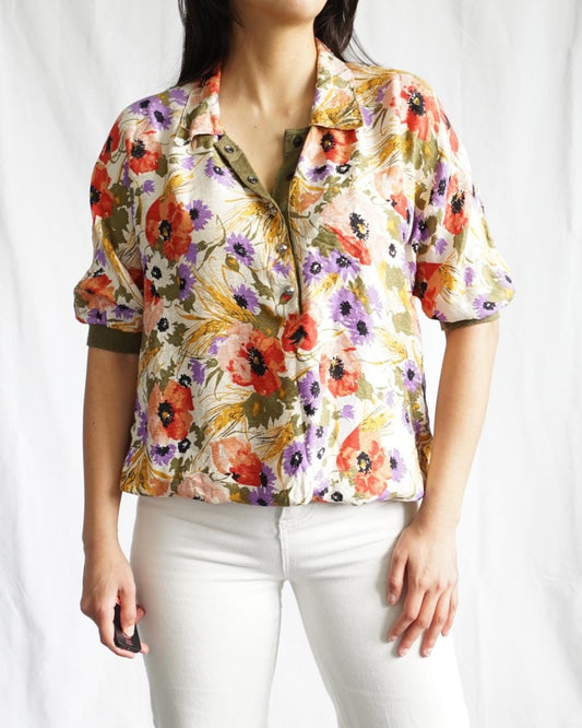 Vintage 90s silk Blouse size M-L