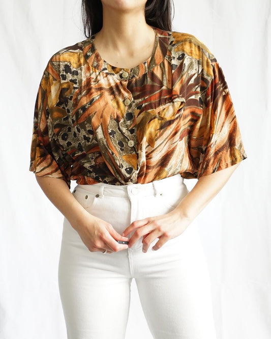 Vintage silk blend Blouse size L