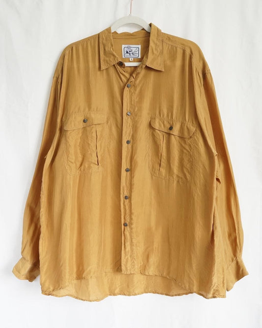 Vintage 80s silk shirt size XL