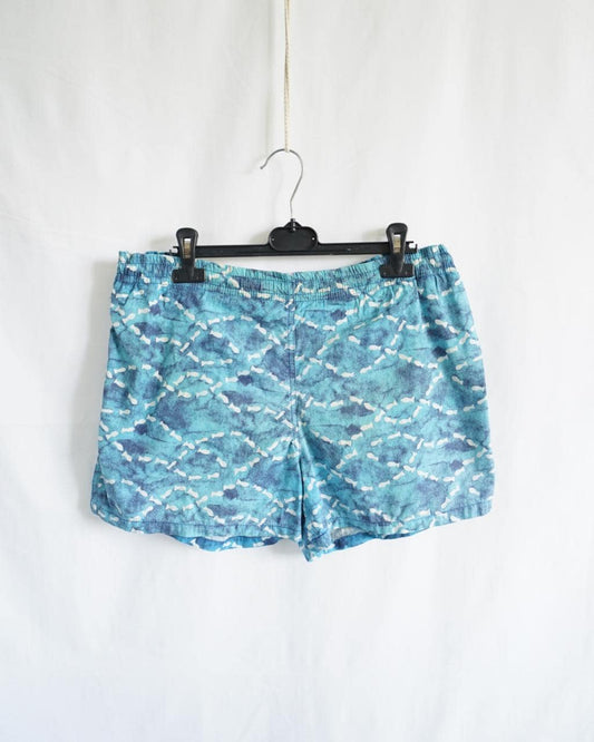 Vintage 80s Swim Shorts Size M monstera pattern