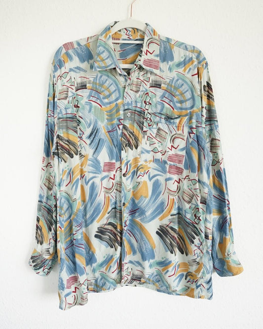 Vintage 80s shirt size M-L artsy