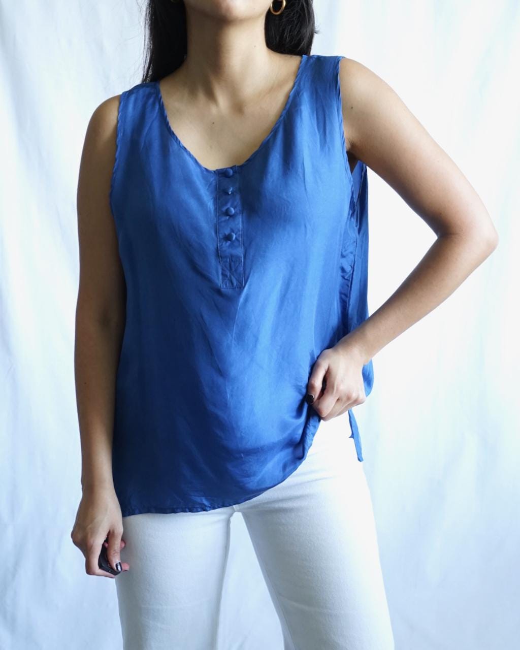 Vintage Silk Blouse Size L