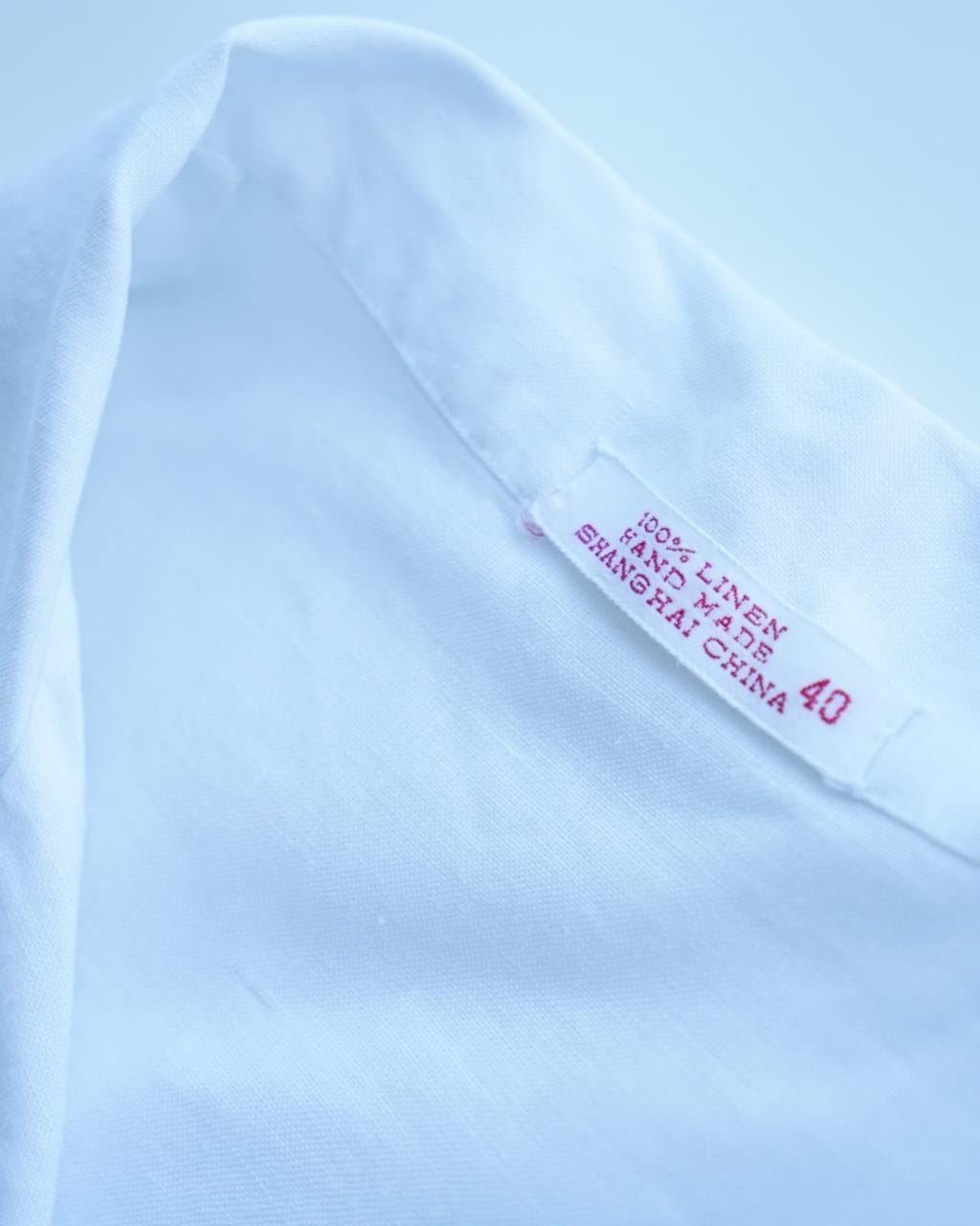 Vintage linen blouse size L hand embroidered