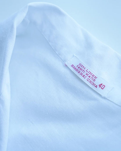 Vintage linen blouse size L hand embroidered