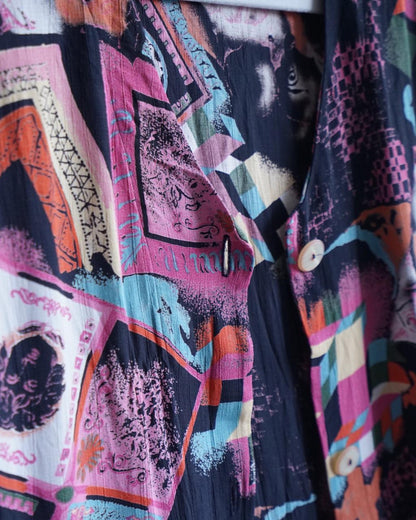 Vintage 80s Mini Shirt Dress Size L
