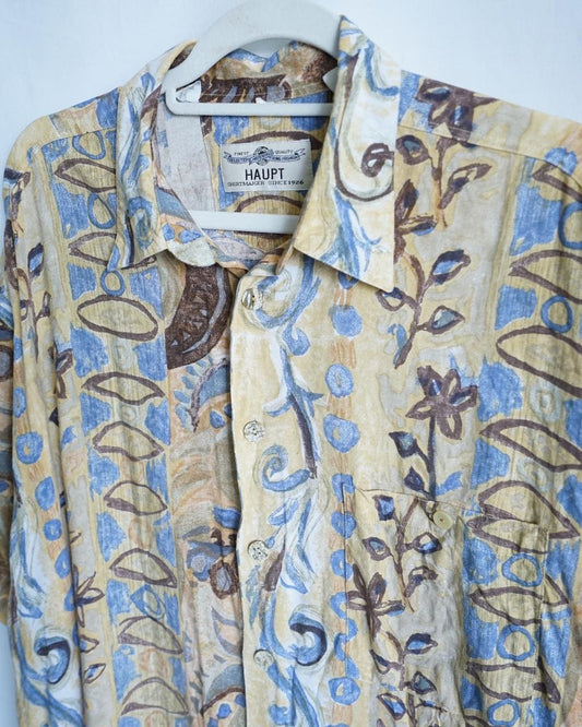 Vintage 80s shirt size XL linen mix