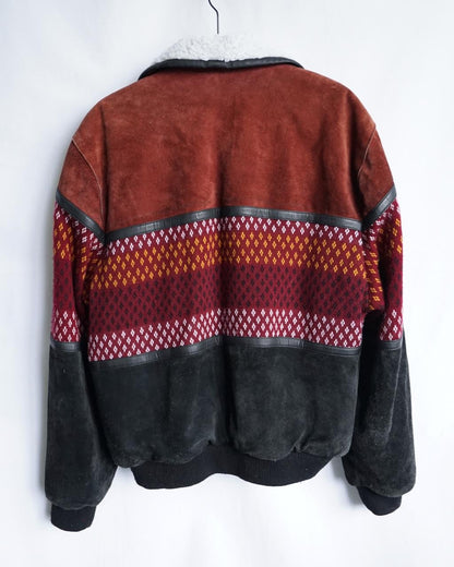 Vintage Leather Bomber Jacket Size M-L