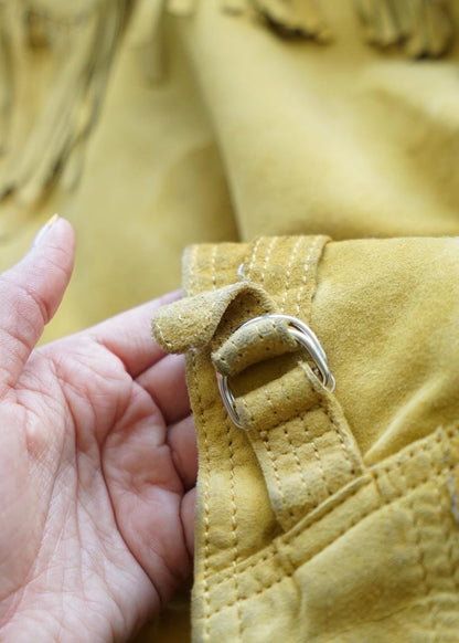 Vintage 70s fringes suede Jacket Size L