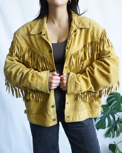 Vintage 70s fringes suede Jacket Size L