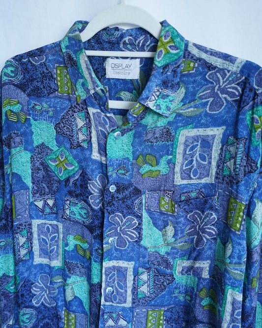 Vintage 80s shirt size M floral