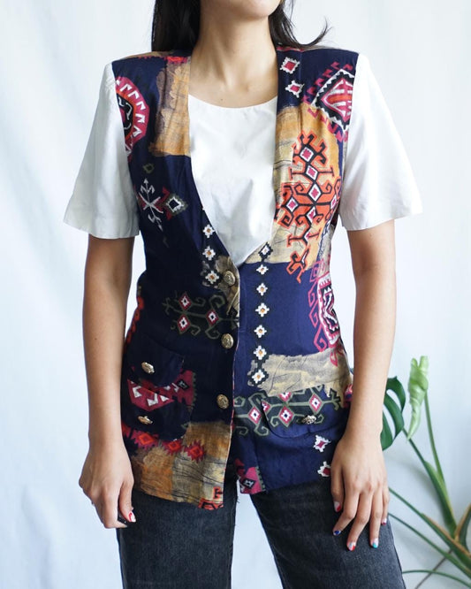 Vintage 80s Blouse Vest size S