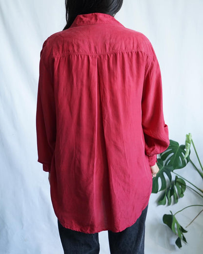 Vintage 90s Silk Blouse Size M-L