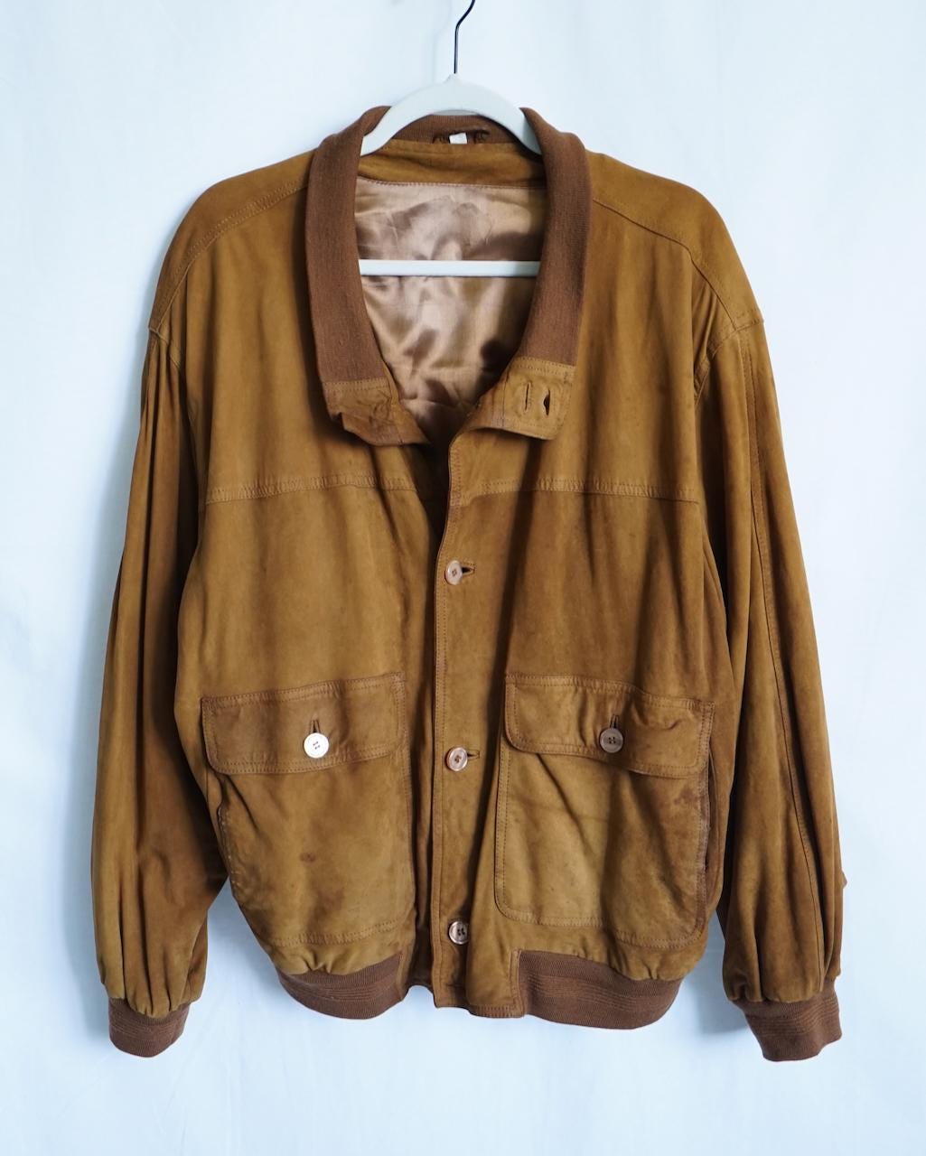 Vintage 70s suede jacket size XL brown