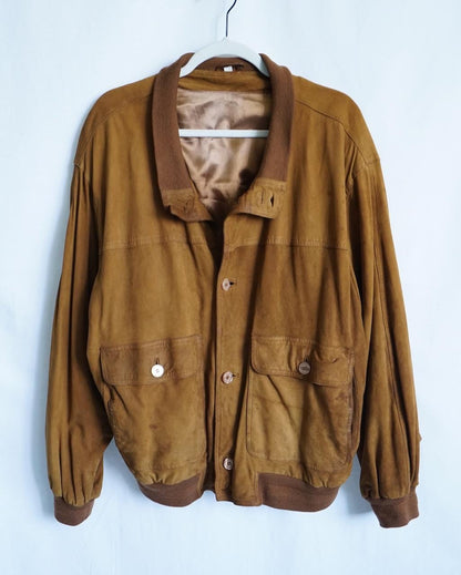 Vintage 70s suede jacket size XL brown