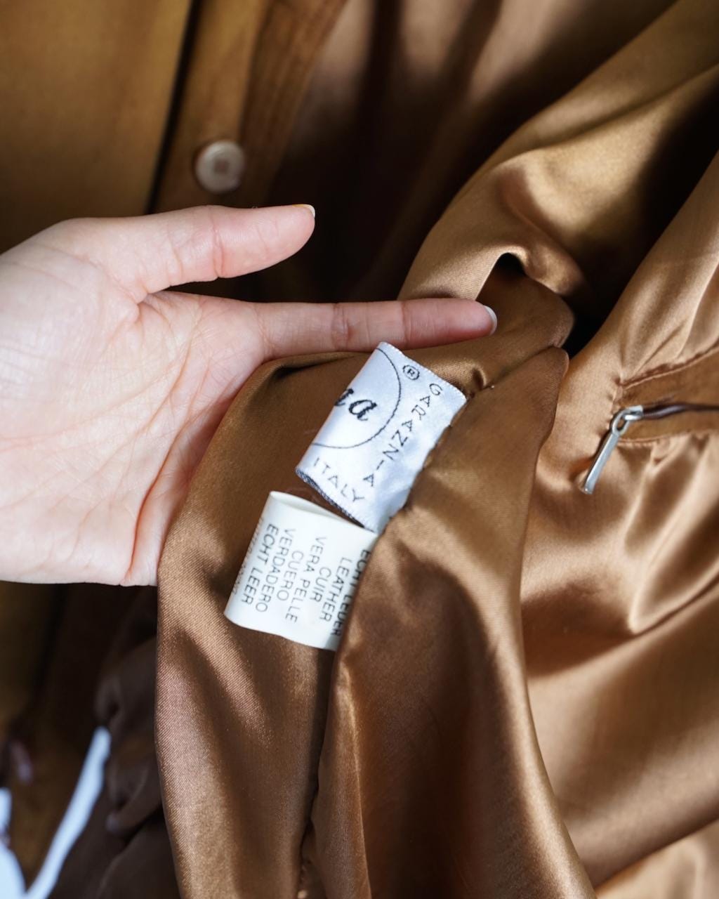 Vintage 70s suede jacket size XL brown