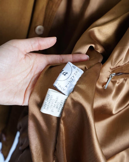 Vintage 70s suede jacket size XL brown