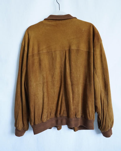 Vintage 70s suede jacket size XL brown