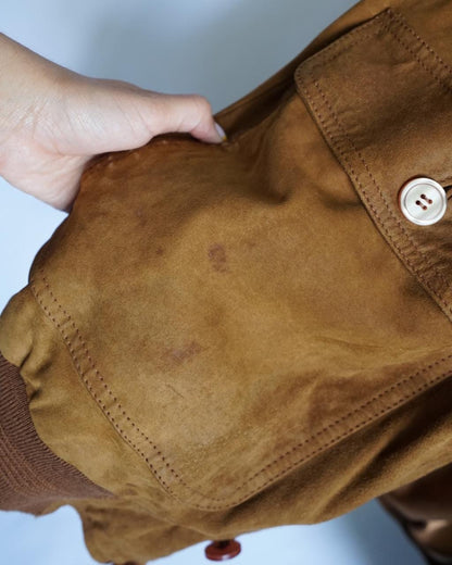 Vintage 70s suede jacket size XL brown