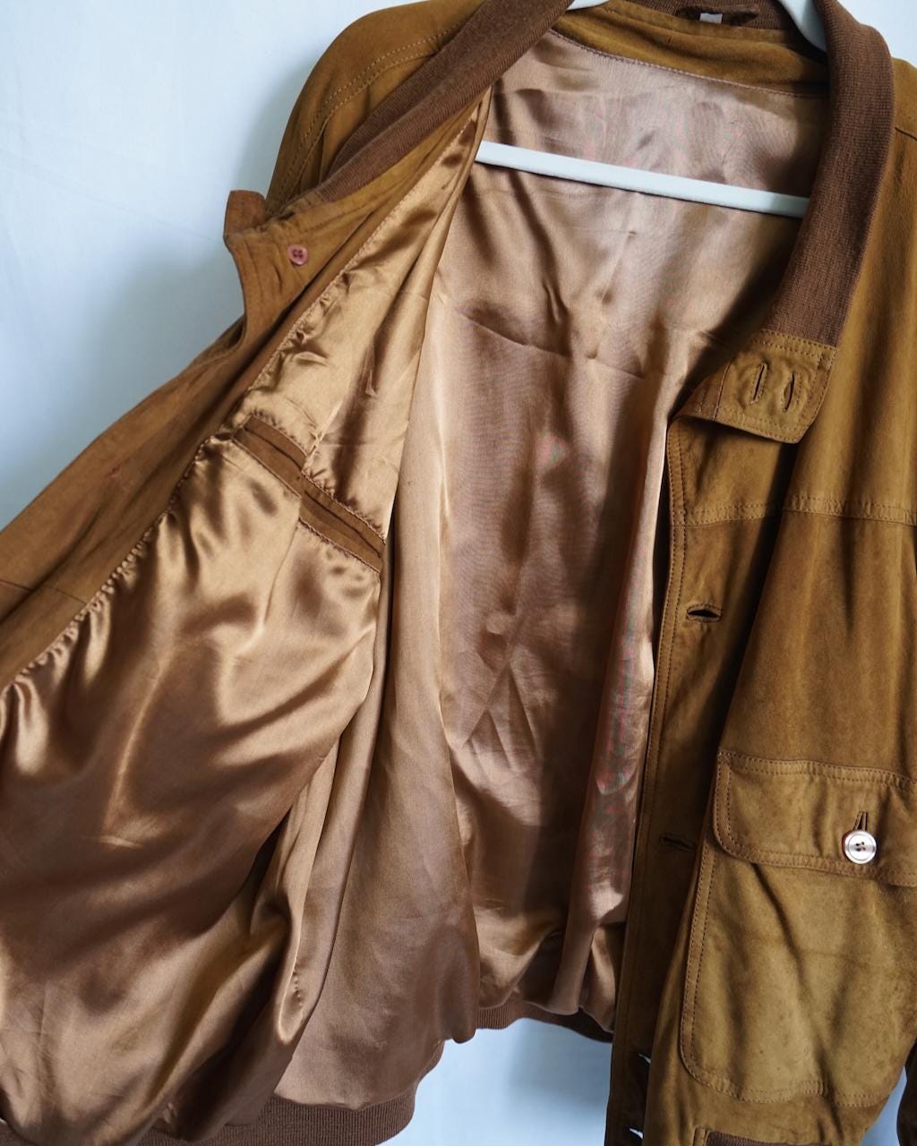 Vintage 70s suede jacket size XL brown