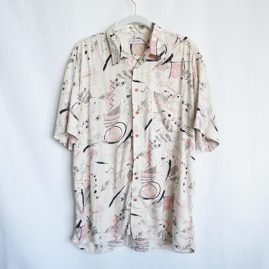 Vintage 80s geometric shirt size L