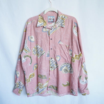 Vintage 80s shirt size L light pink