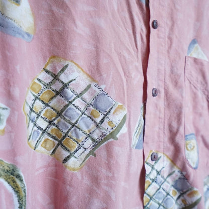 Vintage 80s shirt size L light pink