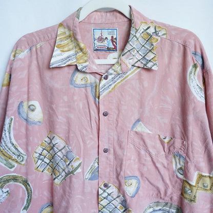 Vintage 80s shirt size L light pink