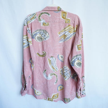 Vintage 80s shirt size L light pink