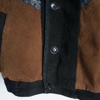 Vintage Leather Bomber Jacket Size XL
