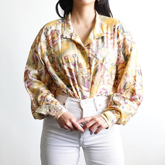 Vintage 90s silk Blouse size M-L