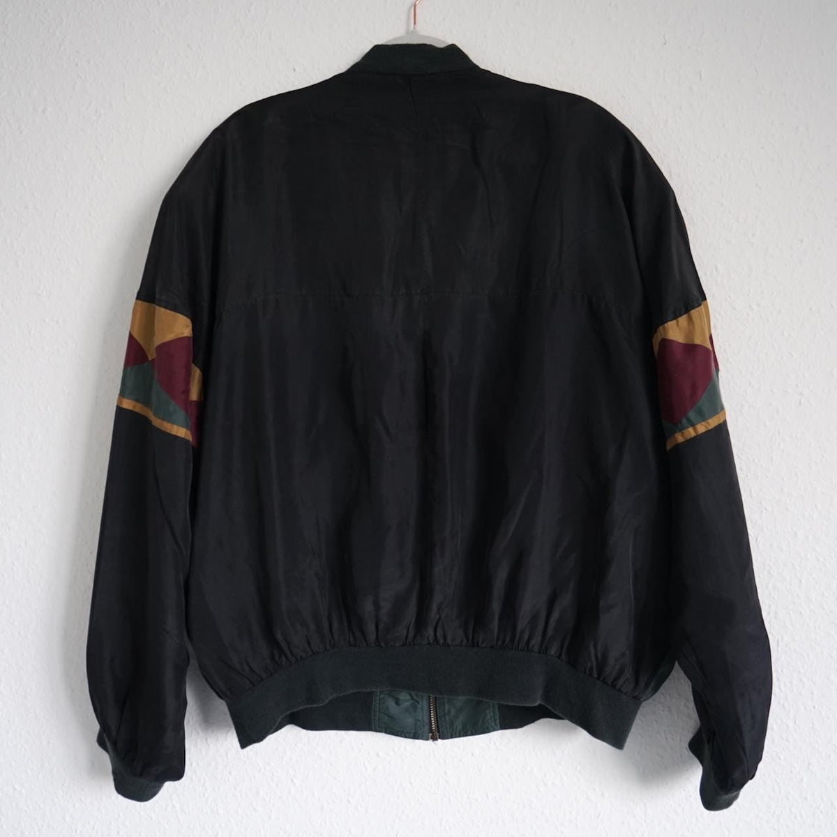 Vintage 80s Silk Bomber Jacket Size XL
