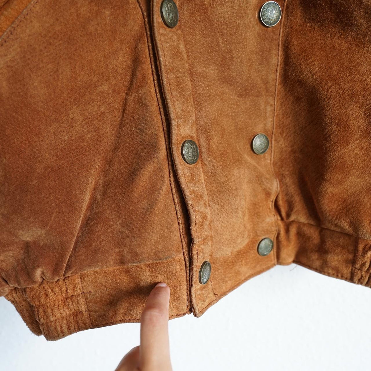 Vintage Leather Bomber Jacket Size L