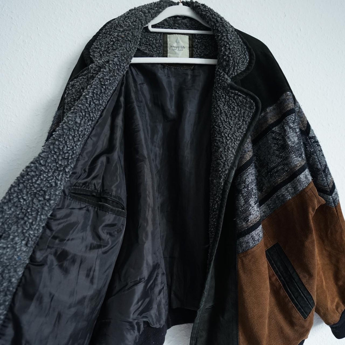 Vintage Leather Bomber Jacket Size XL