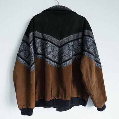 Vintage Leather Bomber Jacket Size XL