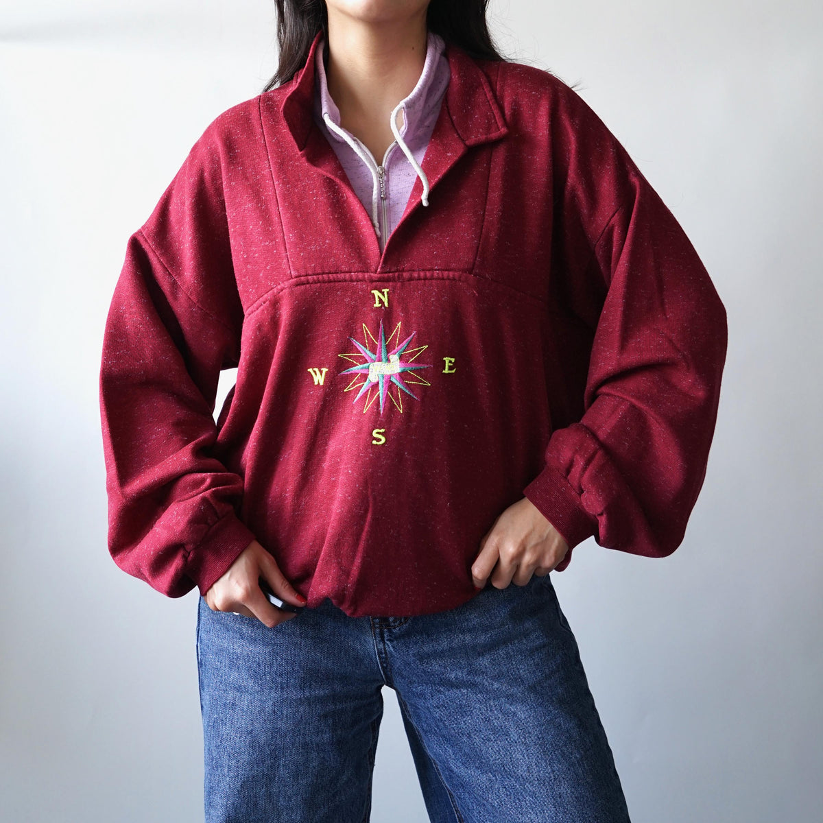 Vintage 90s Sweatshirt size L red cotton