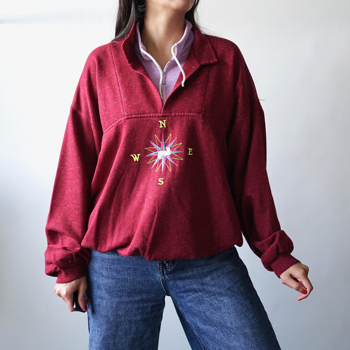 Vintage 90s Sweatshirt size L red cotton