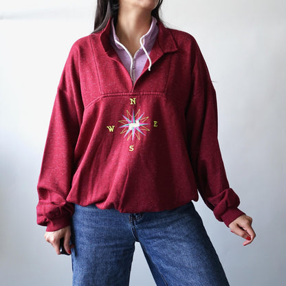 Vintage 90s Sweatshirt size L red cotton