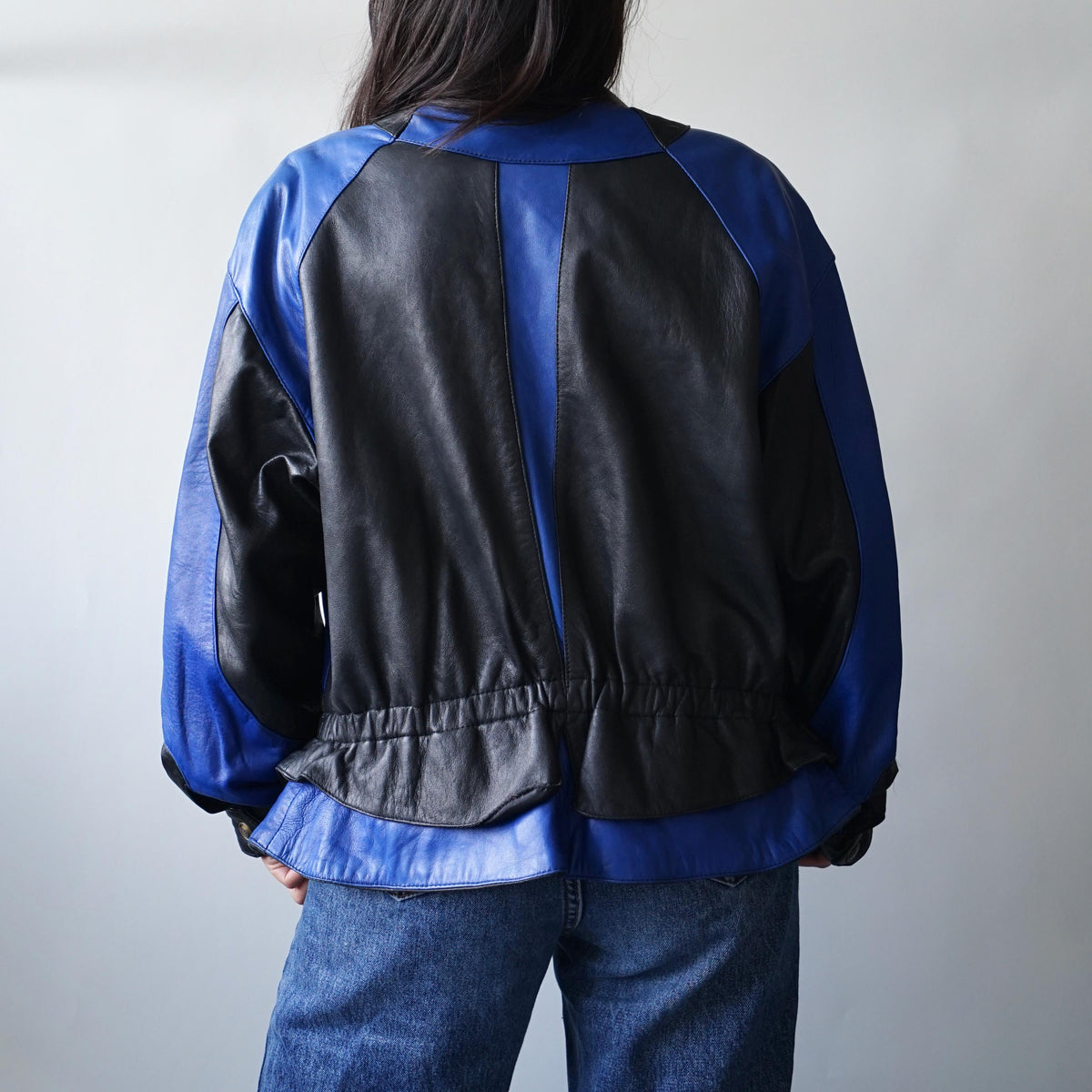 Vintage 80s leather jacket size M biker