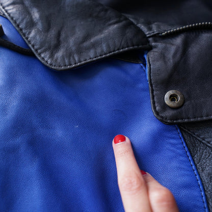 Vintage 80s leather jacket size M biker