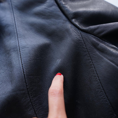 Vintage 90s leather jacket size S black