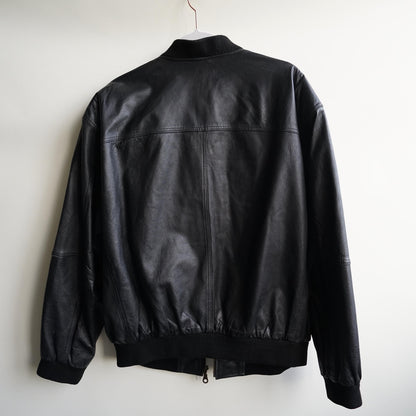 Vintage 80s Leather Bomber Jacket Size XL