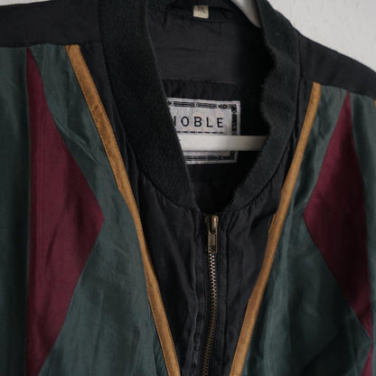 Vintage 80s Silk Bomber Jacket Size XL