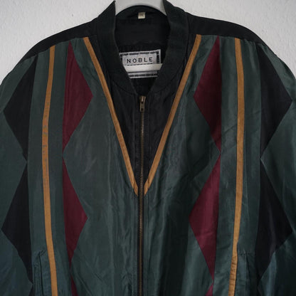 Vintage 80s Silk Bomber Jacket Size XL