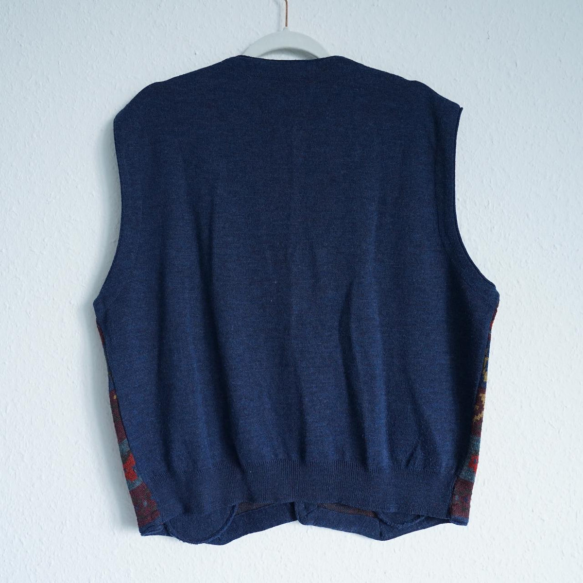 Vintage 80s Vest size L blue v neck